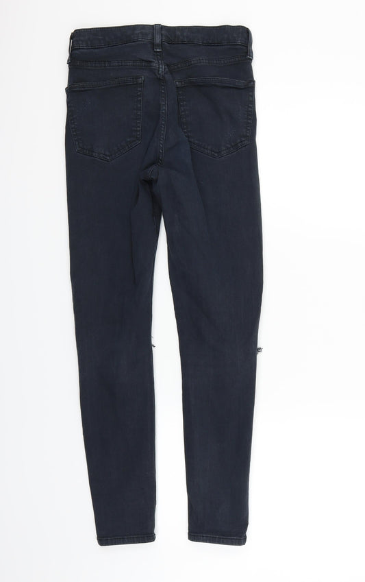 Womens UK Size S Topshop Regular Fit Black Trousers