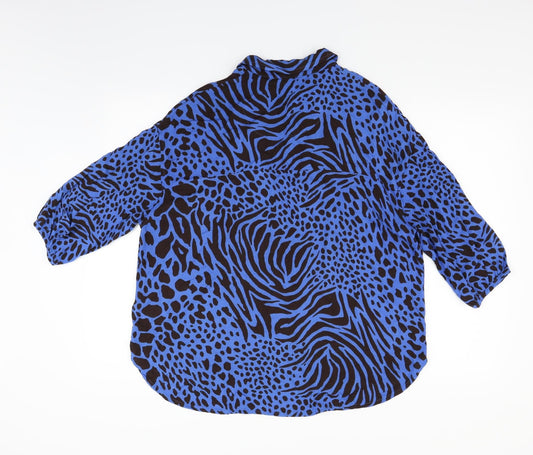 Womens UK Size 6 NEXT Blue Basic Button-Up