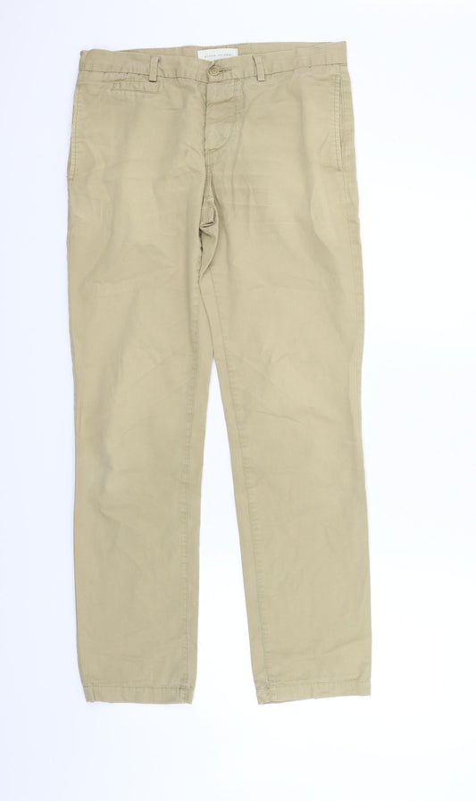 Womens UK Size M River Island Regular Fit Beige Trousers