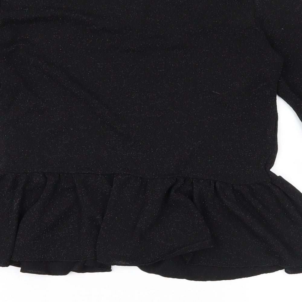 Womens UK Size XS Divided Black Basic Blouse