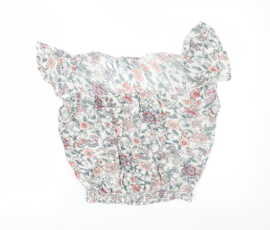 Primark Womens Ivory Floral Basic Blouse Size 12
