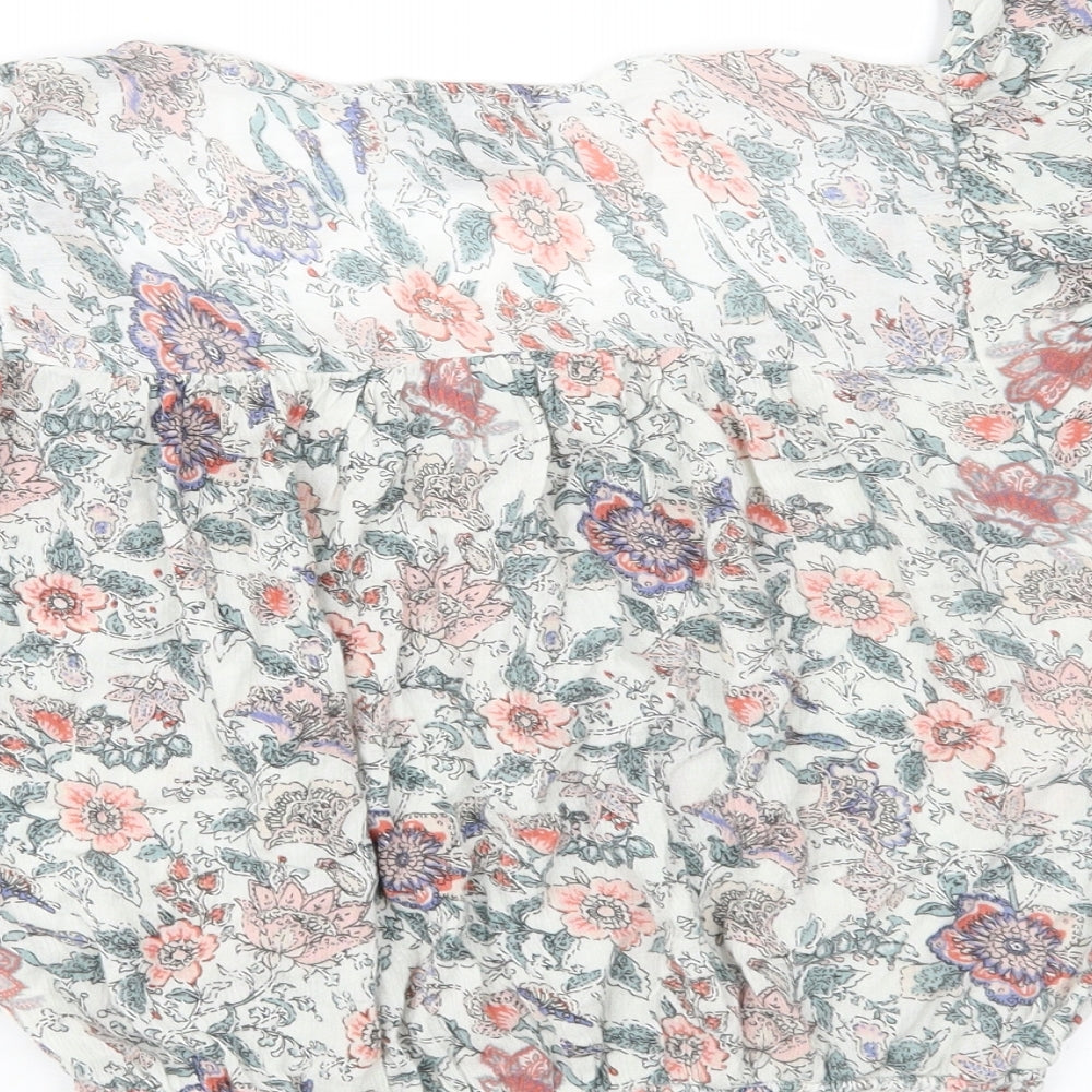 Primark Womens Ivory Floral Basic Blouse Size 12