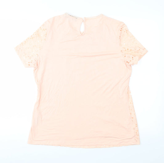 Womens UK Size 16 Dorothy Perkins Pink Basic T-Shirt