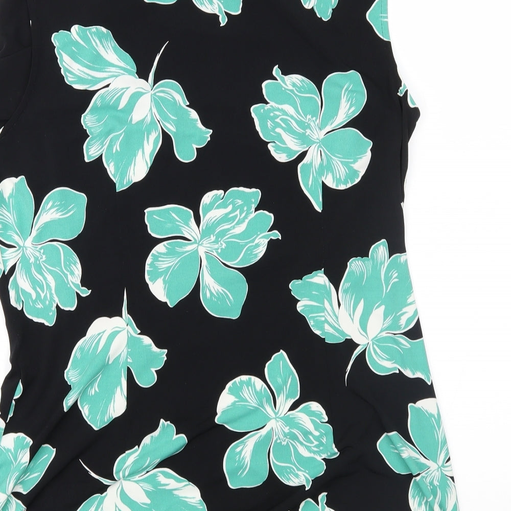 Jonathan Saunders Womens Black Floral Basic Blouse Size 16
