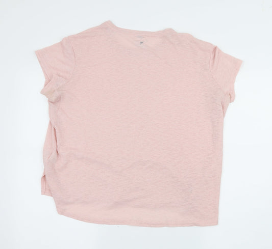Womens UK Size 4 Workout Pink Basic T-Shirt