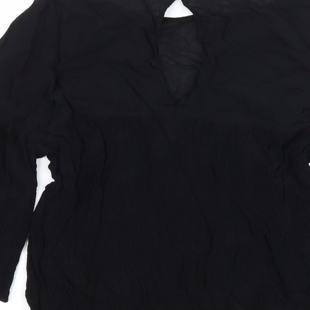 Womens UK Size L Zara Black Basic Blouse