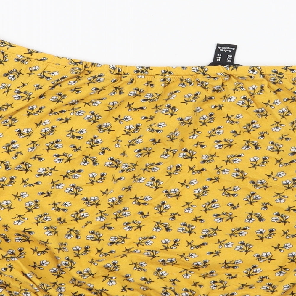 Womens UK Size 18 New Look Yellow Basic Blouse