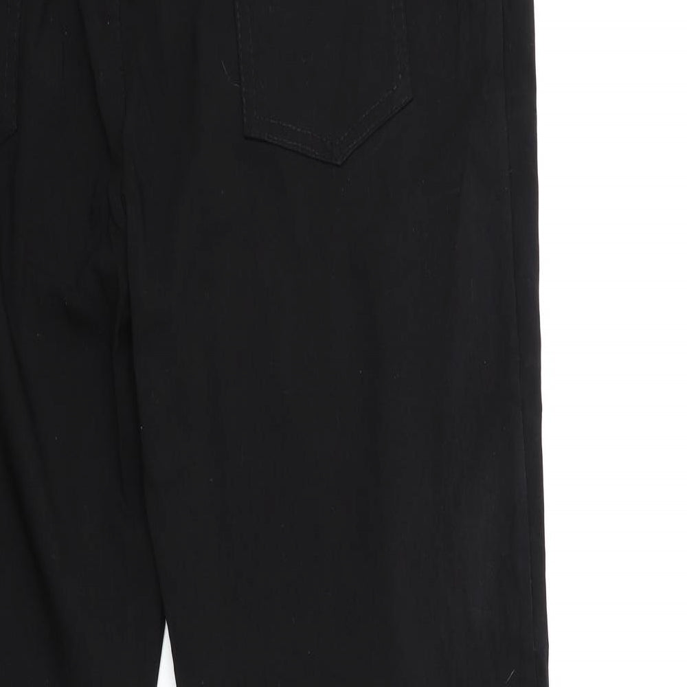 Womens UK Size XL Preworn Regular Fit Black Trousers