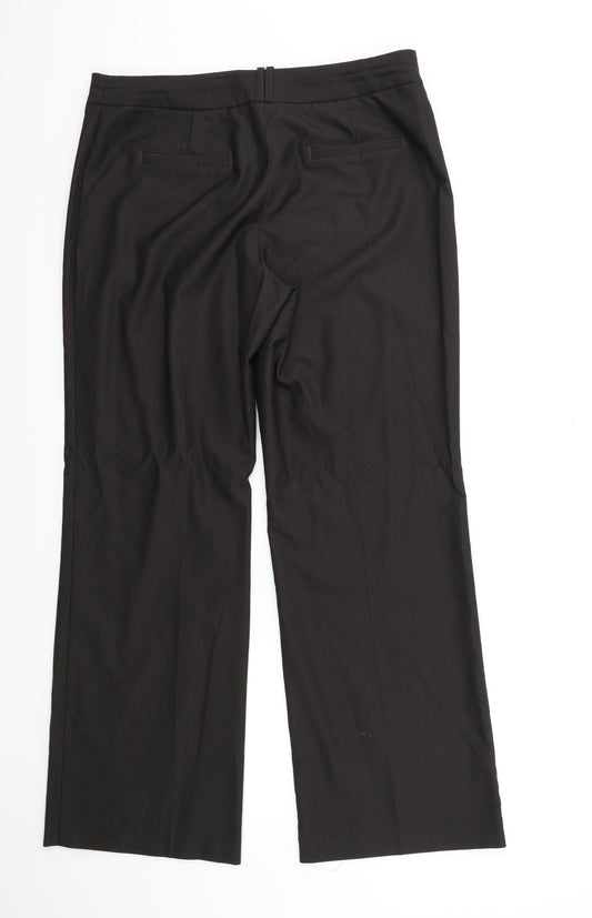 Womens UK Size 34 in NEXT Regular Fit Brown Trousers
