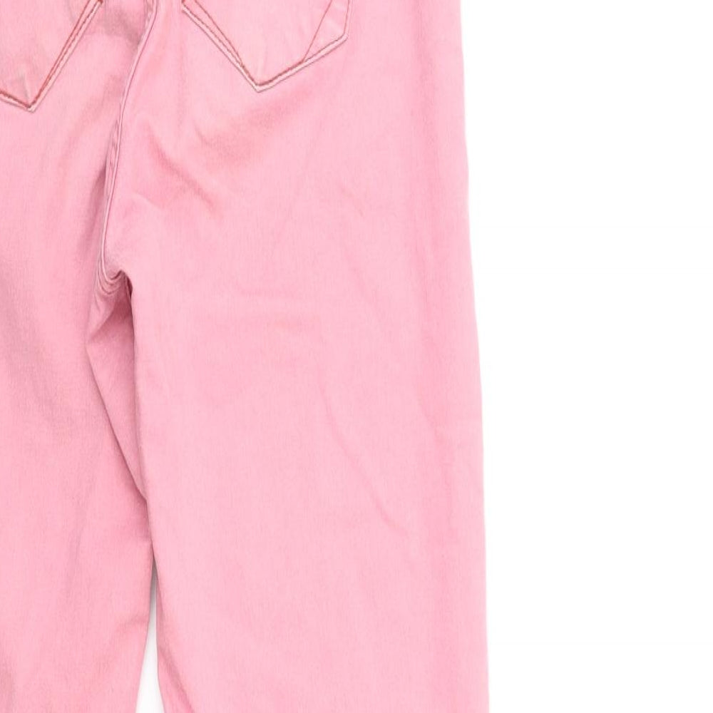 Womens UK Size 8 Preworn Regular Fit Skinny Pink Jeans