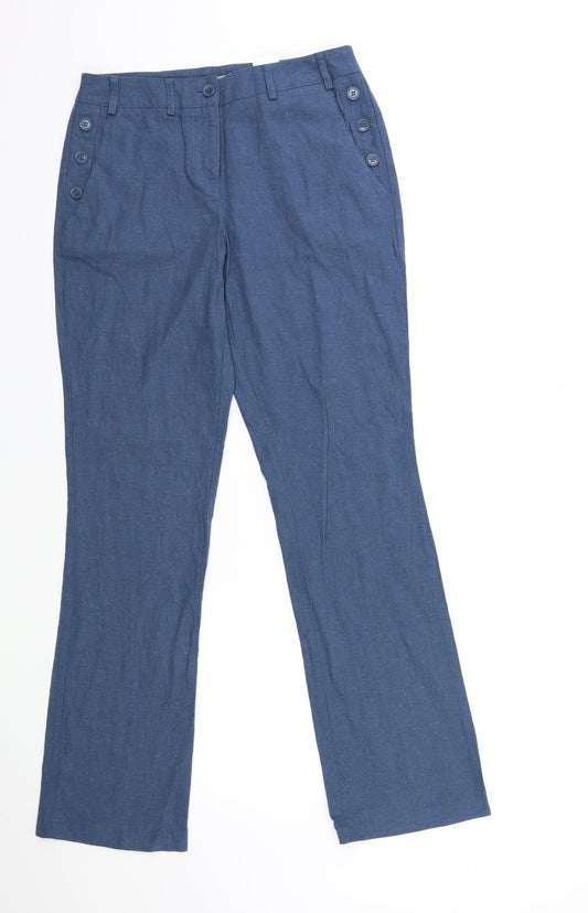 ORSAY Womens Blue Trousers Size 6 L30 in