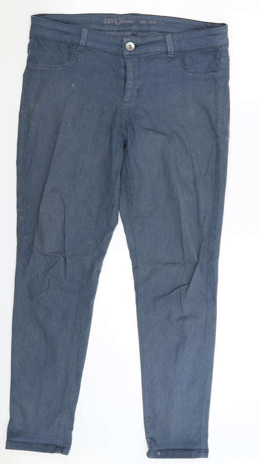 Womens UK Size 12 Oasis Extra-Slim Fit Skinny Blue Jeans
