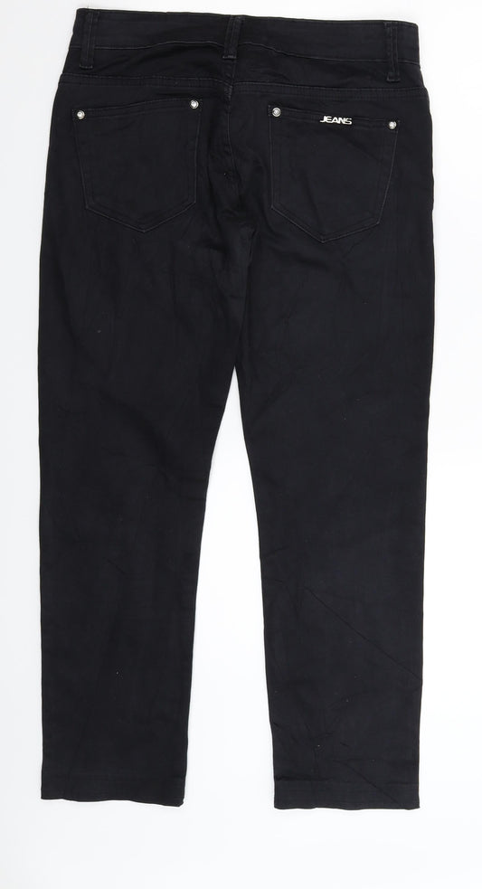 Womens UK Size 12 Preworn Slim Fit Blue Trousers