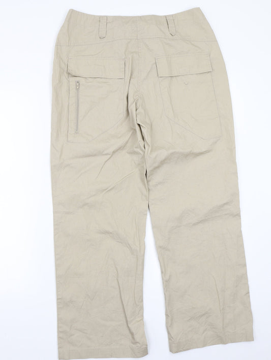 Womens UK Size 14 Joie de Vivre Regular Fit Beige Trousers