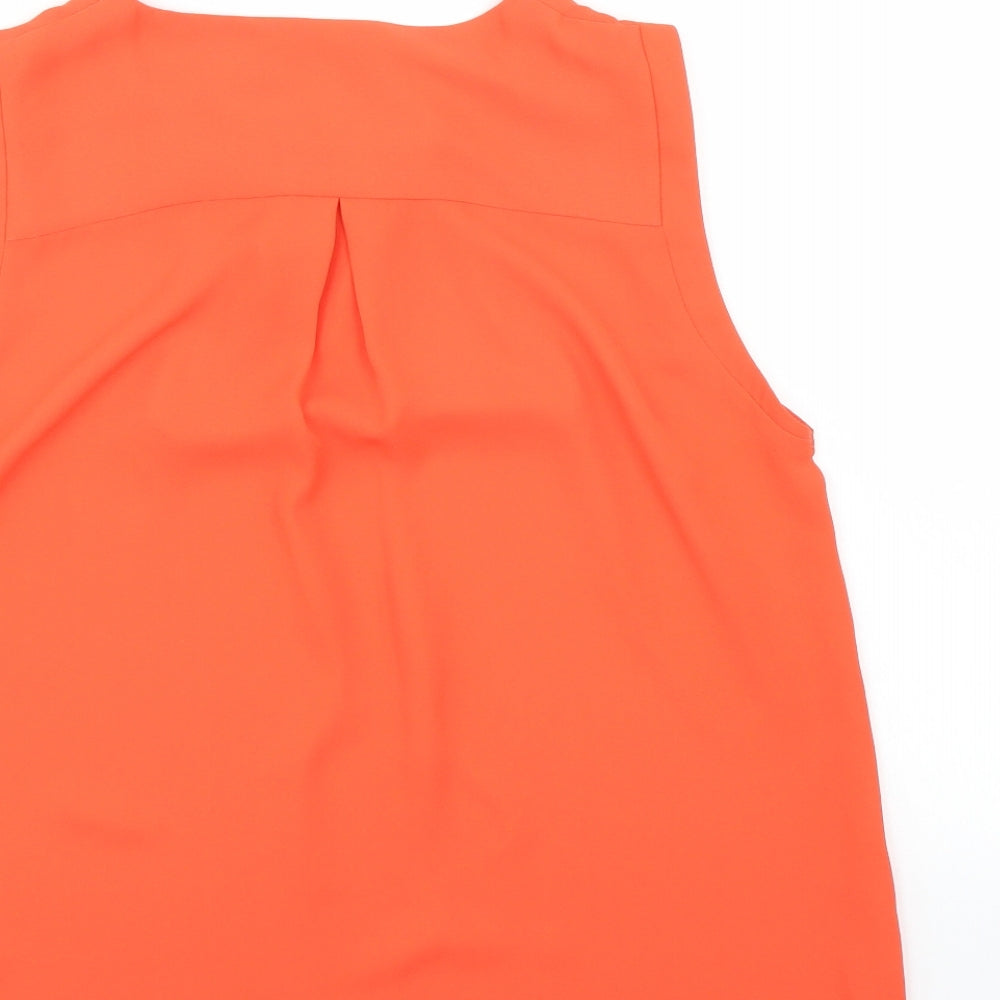 Womens UK Size M&S Orange Basic Tank