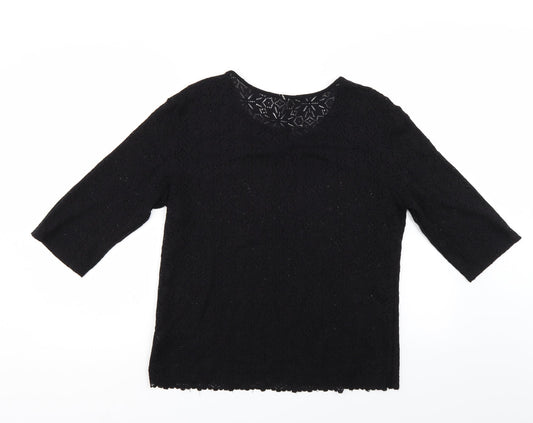 Womens UK Size 10 NEXT Black Basic Blouse