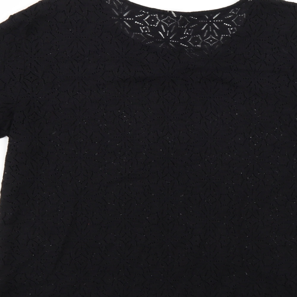 Womens UK Size 10 NEXT Black Basic Blouse