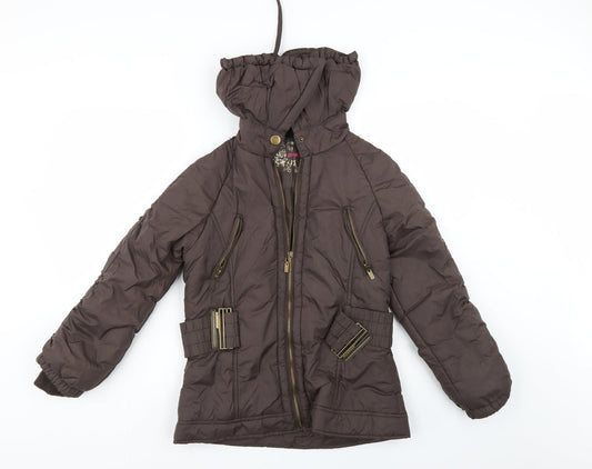 Womens UK Size 10 Denim & Co. Brown Windbreaker Coat