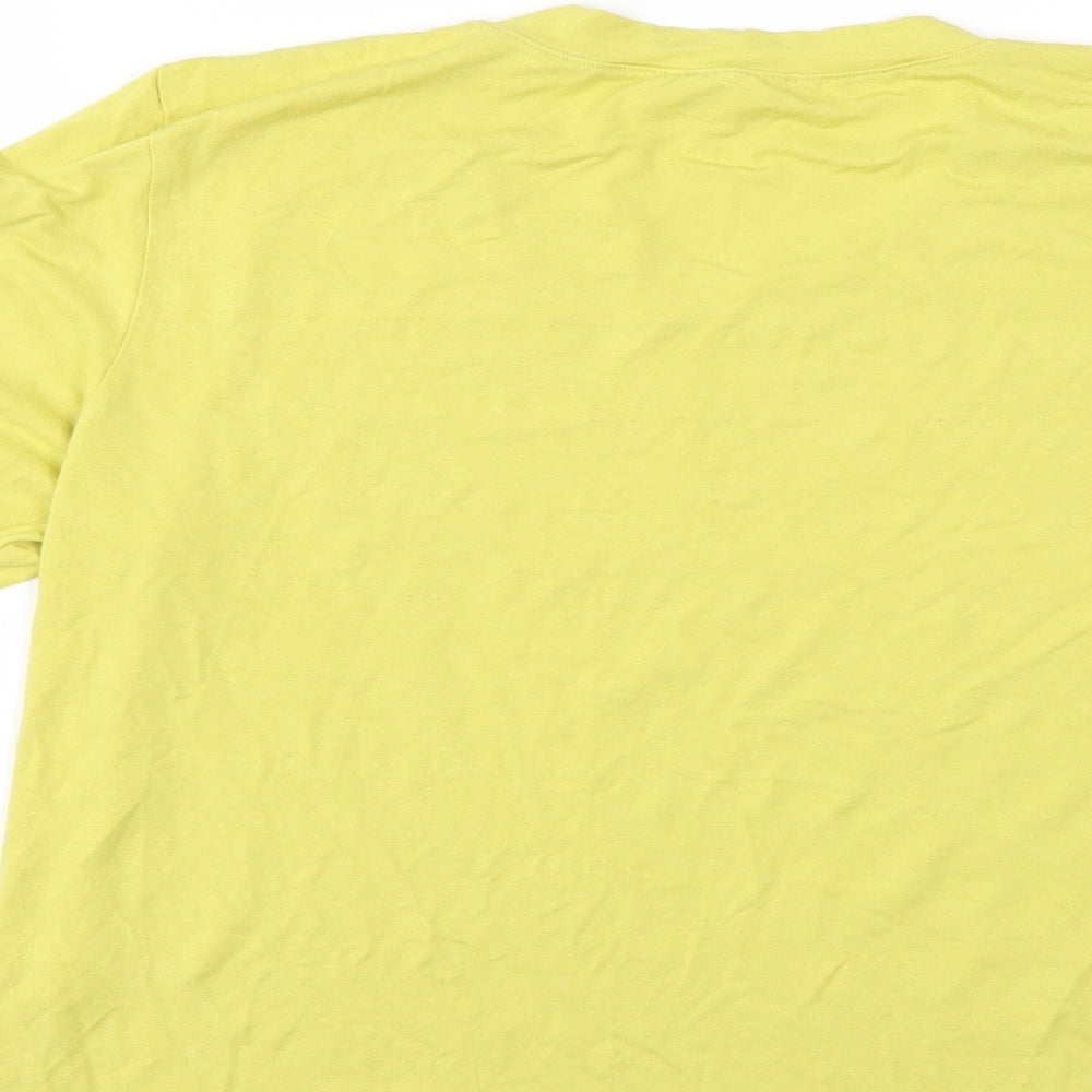 APANAGE Womens Yellow Basic T-Shirt Size XL