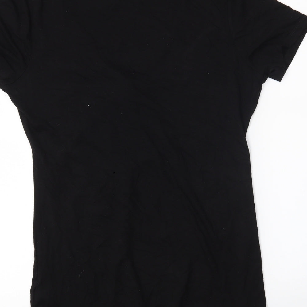 Womens UK Size 14 Debenhams Black Basic T-Shirt