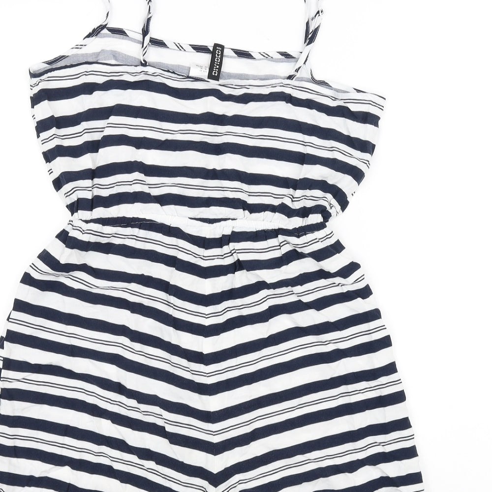 H&M Womens White Striped Jumpsuit One-Piece Size 12