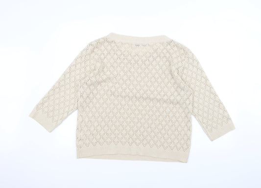 Pure & Natural Womens White Pullover Jumper Size S