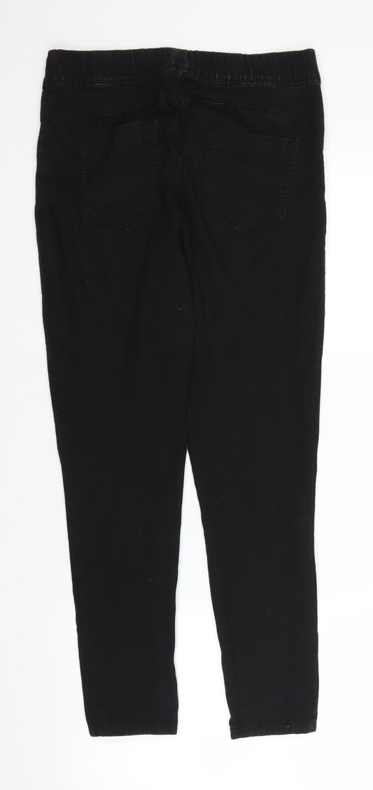 Denim & Co. Womens Black Denim Straight Jeans Size 12 L25 in