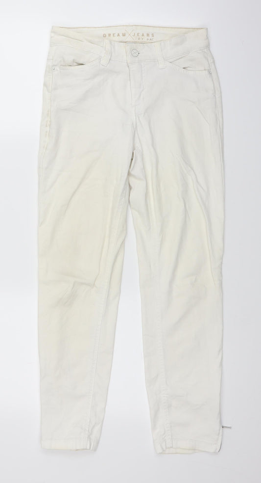 Womens UK Size 27 in Mac Regular Fit Straight White Jeans
