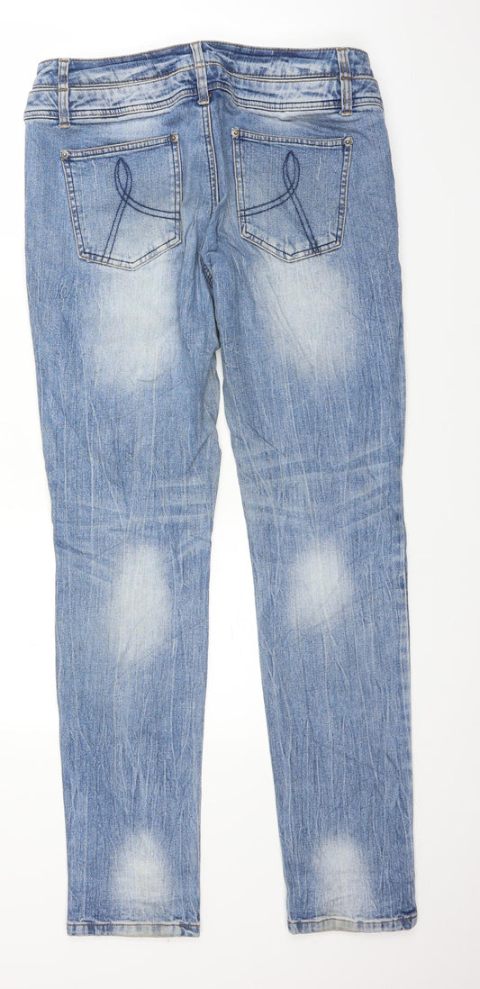 Rainbow Womens Blue Denim Straight Jeans Size 14 L30 in