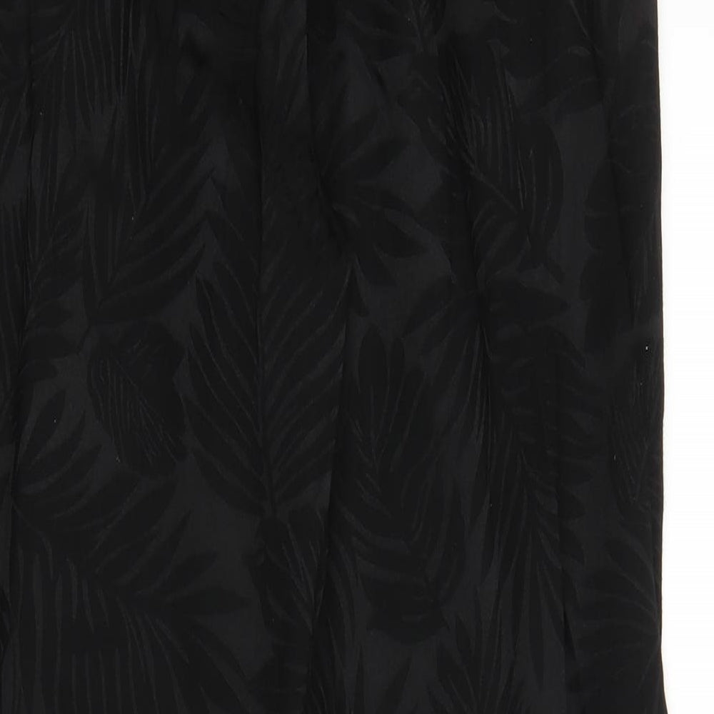 F&F Womens Black Floral Trousers Size 12 L25 in
