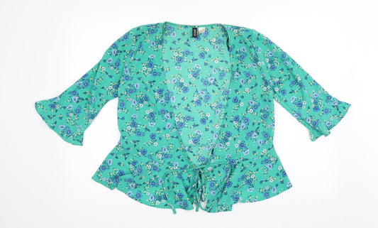 Womens UK Size 8 Divided Green Basic Blouse