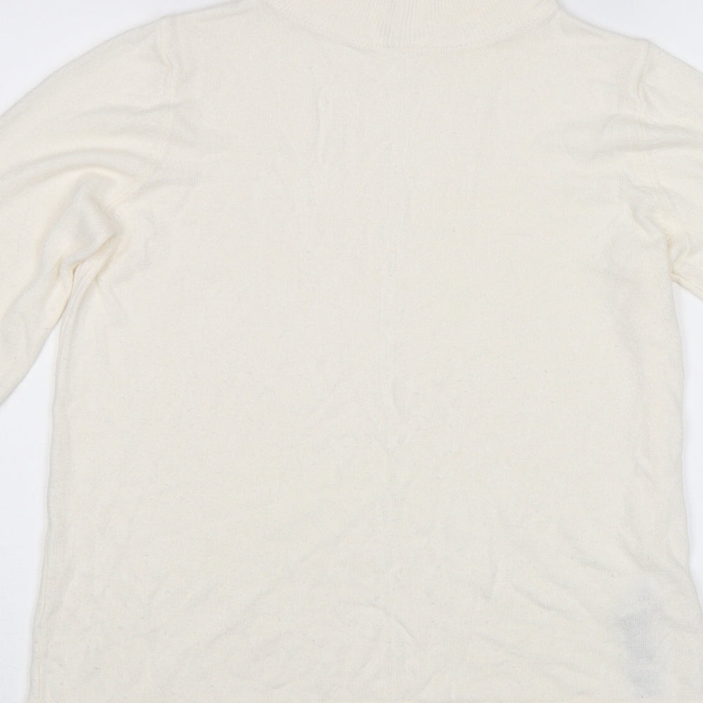 M&S Womens White Pullover Jumper Size 10