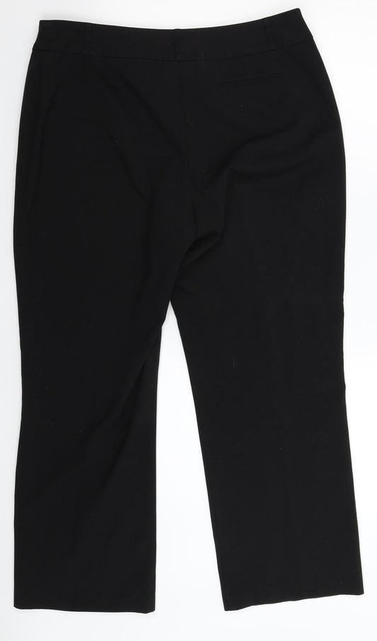 Womens UK Size 14 BHS Regular Fit Black Trousers