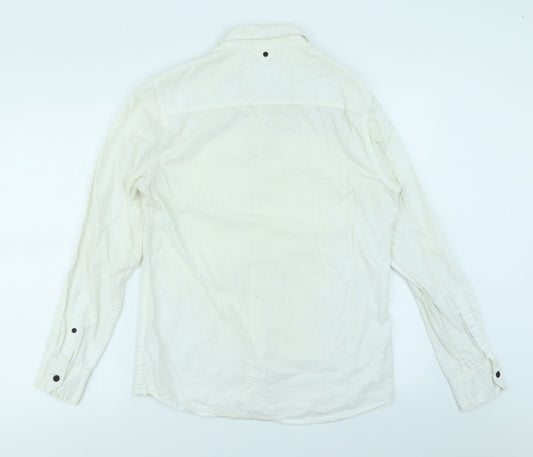 River Island Mens White Colourblock Button-Up Size S