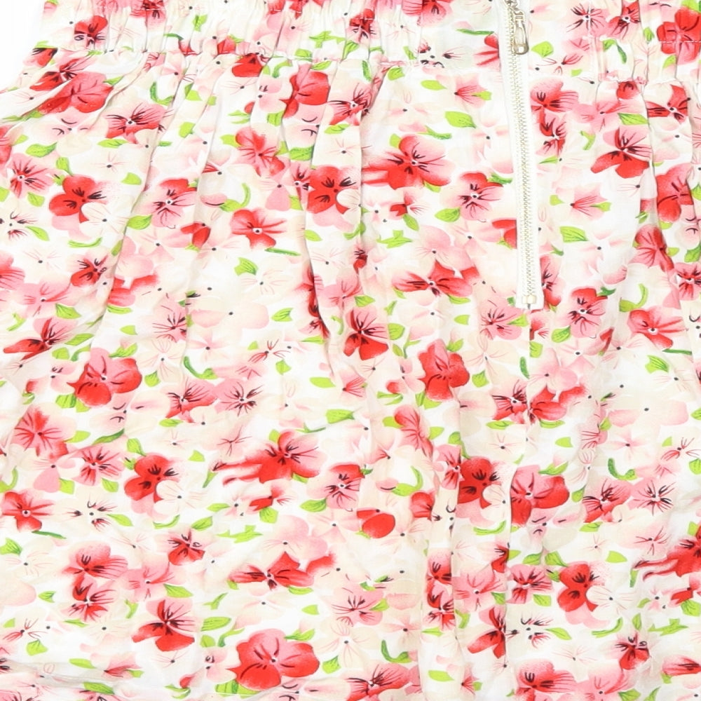 The Style Womens Pink Floral Flare Skirt Size S