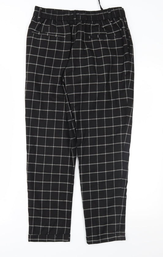 New Loon Mens Black Check Trousers Size 30 in L26 in