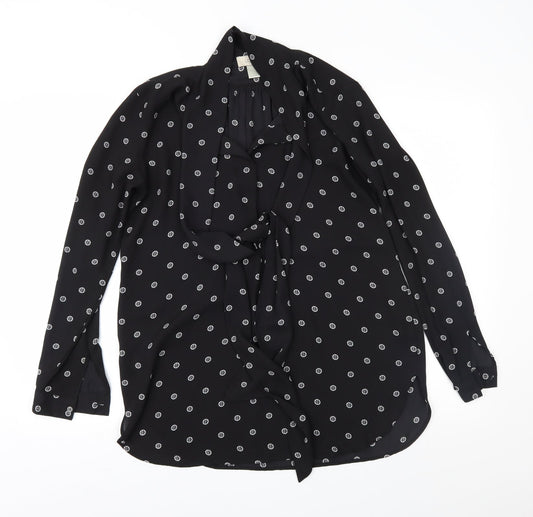 Womens UK Size S LOFT Black Basic Blouse