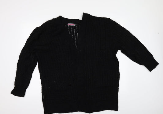 Glimpse Womens Black Cardigan Jumper Size 2XL