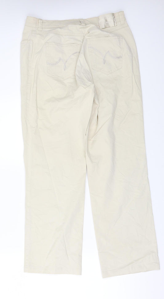Womens UK Size 14 Toni Regular Fit Chino Beige Trousers