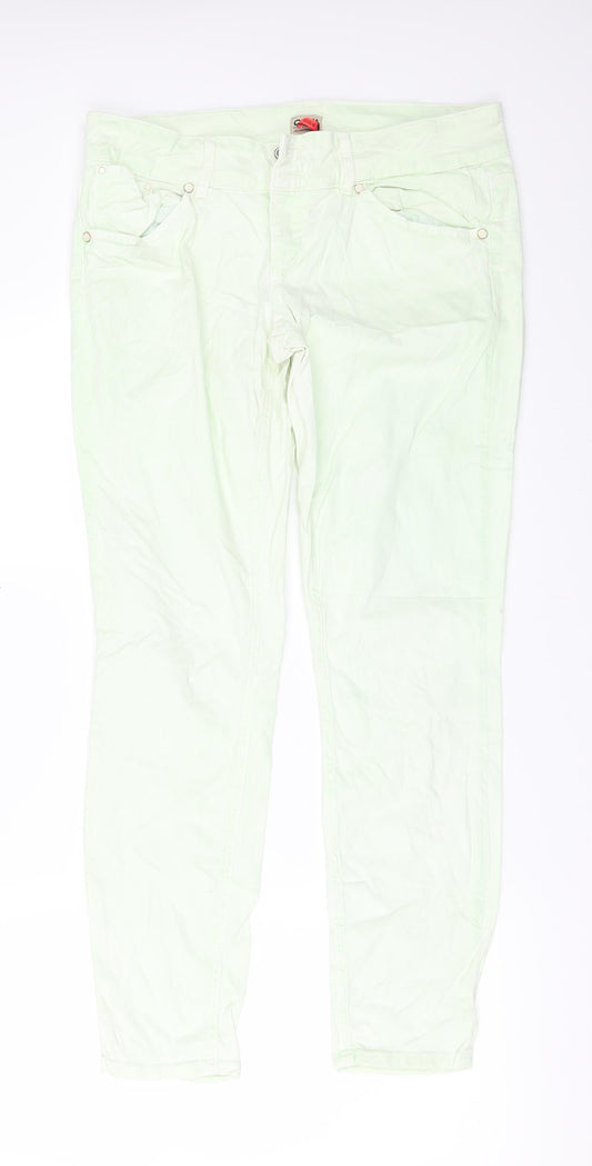 Womens UK Size 12 Only Regular Fit Skinny Green Jeans