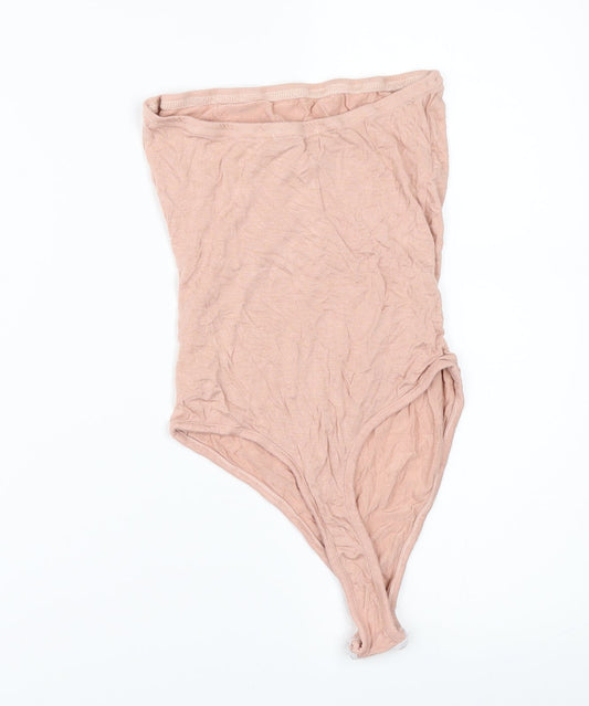 PRETTYLITTLETHING Womens Orange Bodysuit One-Piece Size 6 - STRAPLESS