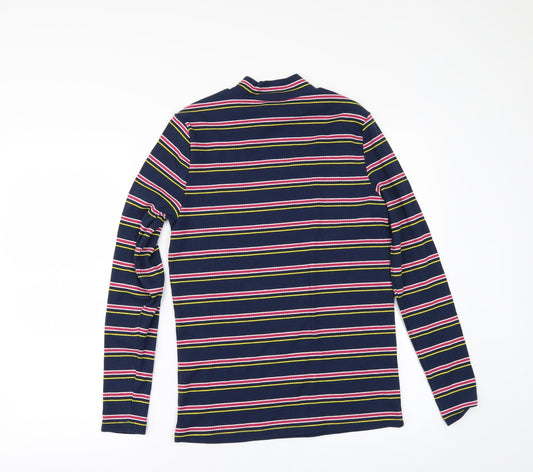 TU Womens Blue Striped Basic T-Shirt Size 12