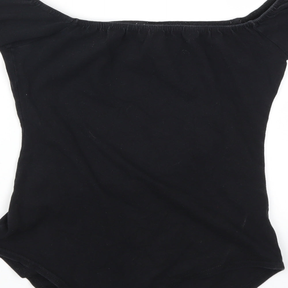 Missguided Womens Black Bodysuit One-Piece Size 4