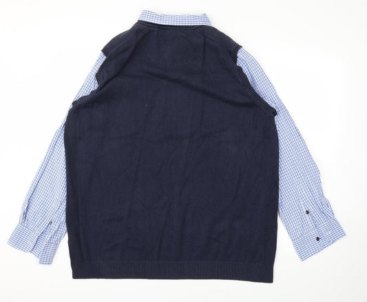 Easy Mens Blue Check Polo Size 2XL