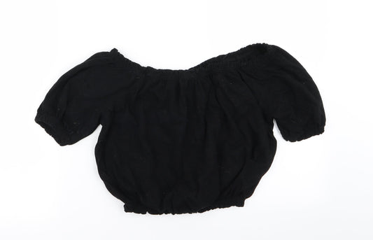 Primark Womens Black Basic T-Shirt Size 14 - crop