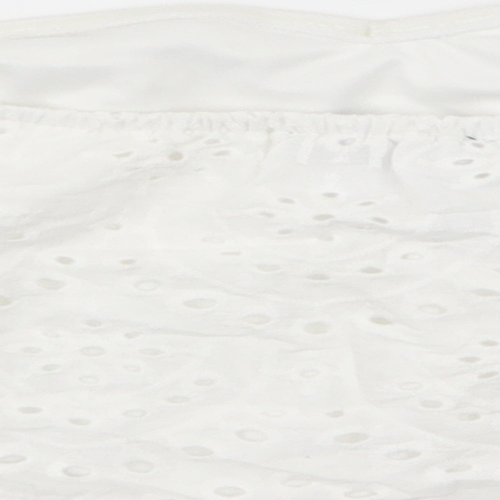 parisian Womens White Basic T-Shirt Size 10 - crop