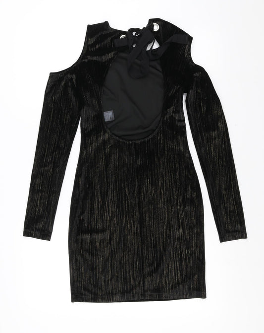 Topshop Womens Black Mini Size 6 - open back
