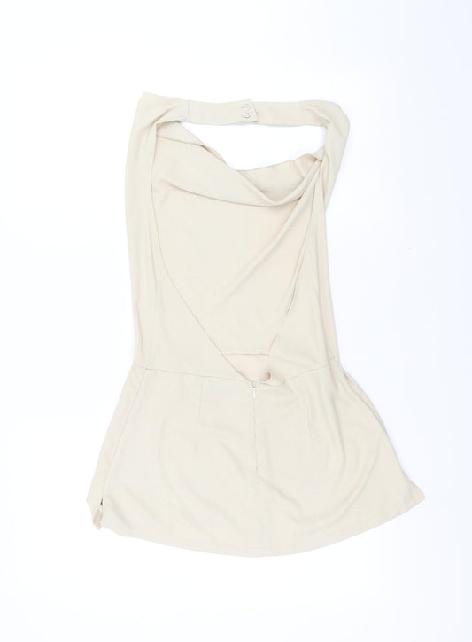 Missguided Womens Beige Mini Size 8 - Open back