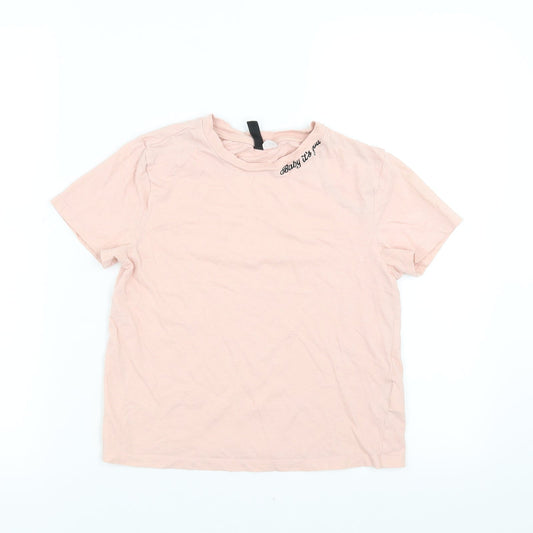 Divided by H&M Womens Pink Basic T-Shirt Size XS