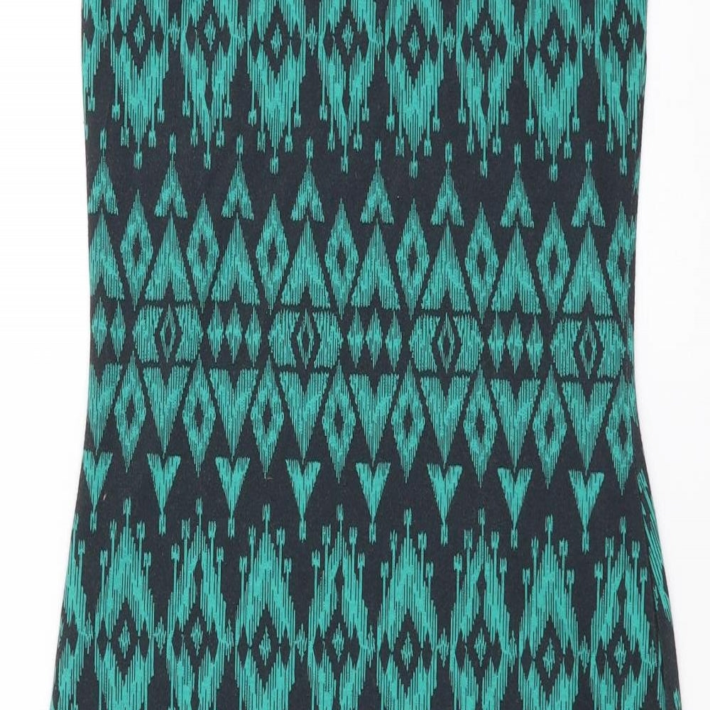 Quiz Womens Green Geometric Tank Dress Size 10